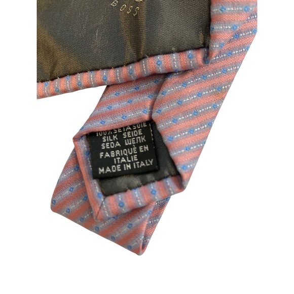 Hugo Boss & Pal Zileri Mens Silk Ties-Brown/Beige, Lavender Striped Made N Italy - Picture 6 of 9